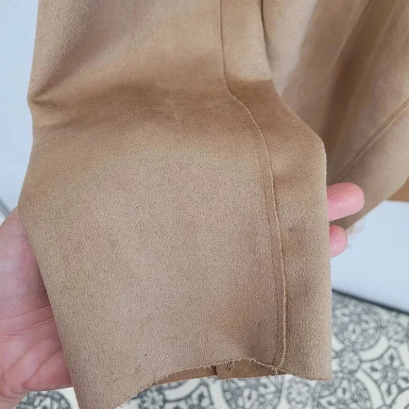 Tahari Faux Suede Lace Trim Open Front Jacket - Picture 9 of 12